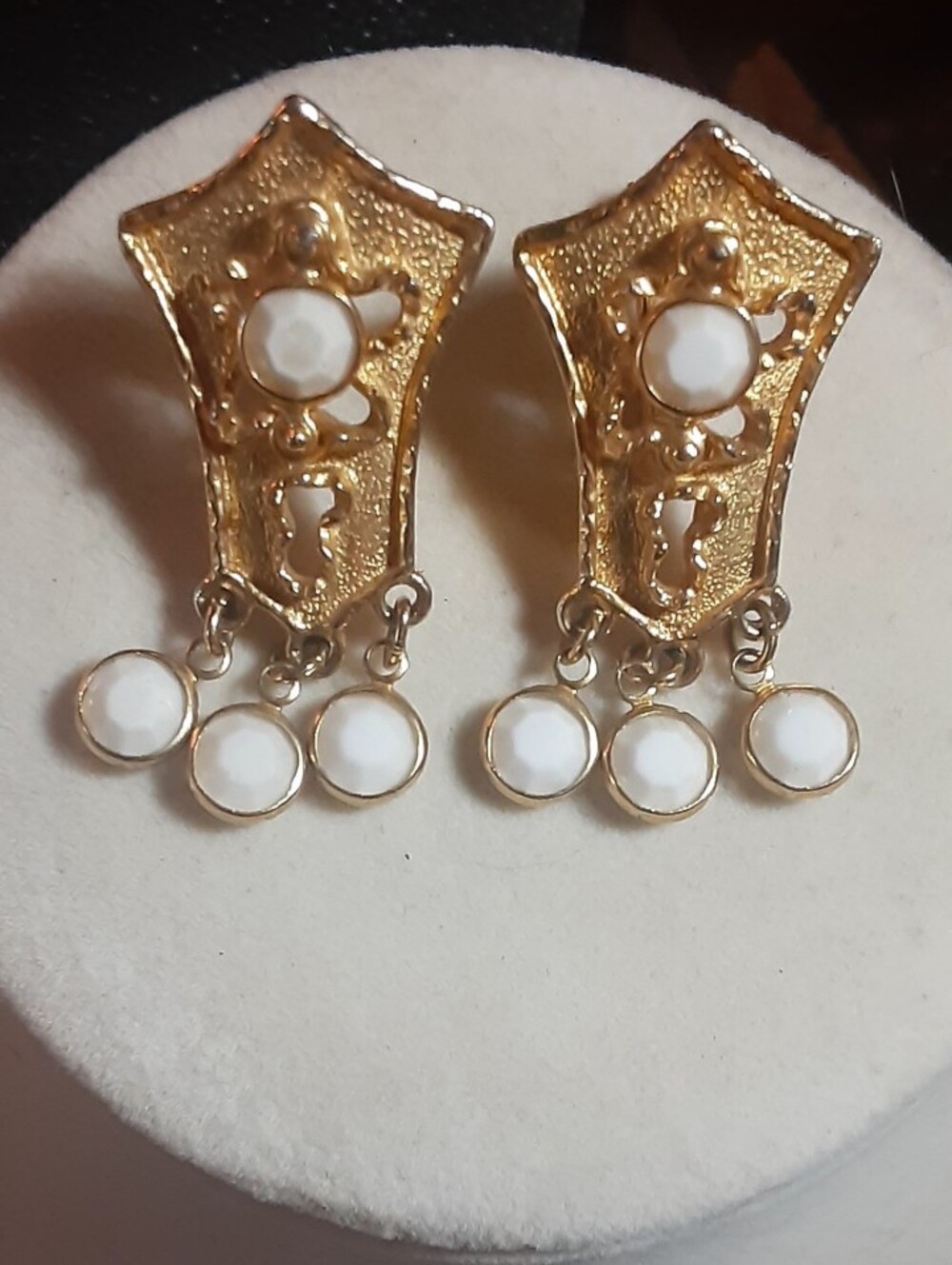 Vintage GOLDETTE ETRUSCAN GT Dangle Earrings EXCELLENT CONDITION ~ Beauties!